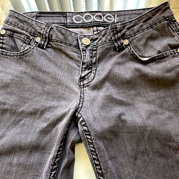 Coogi jeans 7/8 grey bided back pockets stretchy - Picture 8 of 12